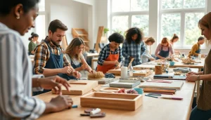 Participants in a craft training Colorado workshop creating unique projects.