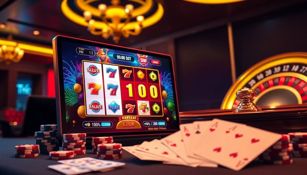 Experience the thrill of slot kamboja bet 100 with vibrant online gaming visuals and casino excitement.