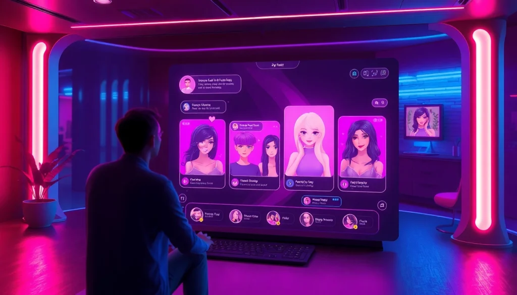 Engaging scene of AI sex chat free interactions with vibrant avatars and a user-friendly interface.
