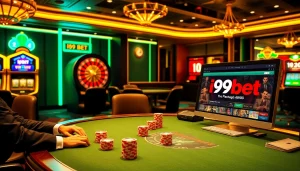 Action scene of players engaging in poker and using the i9bet platform for online gambling.