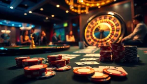 Players strategizing at a vibrant netwin casino table, immersed in thrilling card games.
