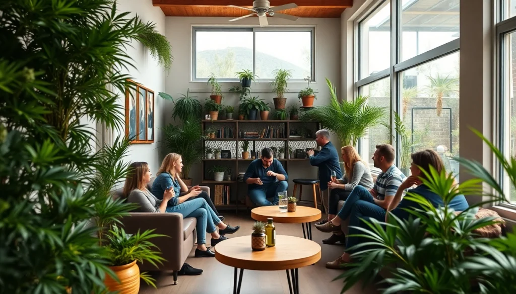 Membres de social club espagne profitant d'une atmosphère détendue dans un lounge convivial.