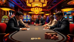 Experience the excitement of go8 gaming at luxurious casino tables with vibrant poker chips.