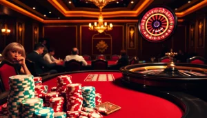 Engage with thrilling poker at https://top10nhacai.gg/, surrounded by casino excitement and lavish decor.