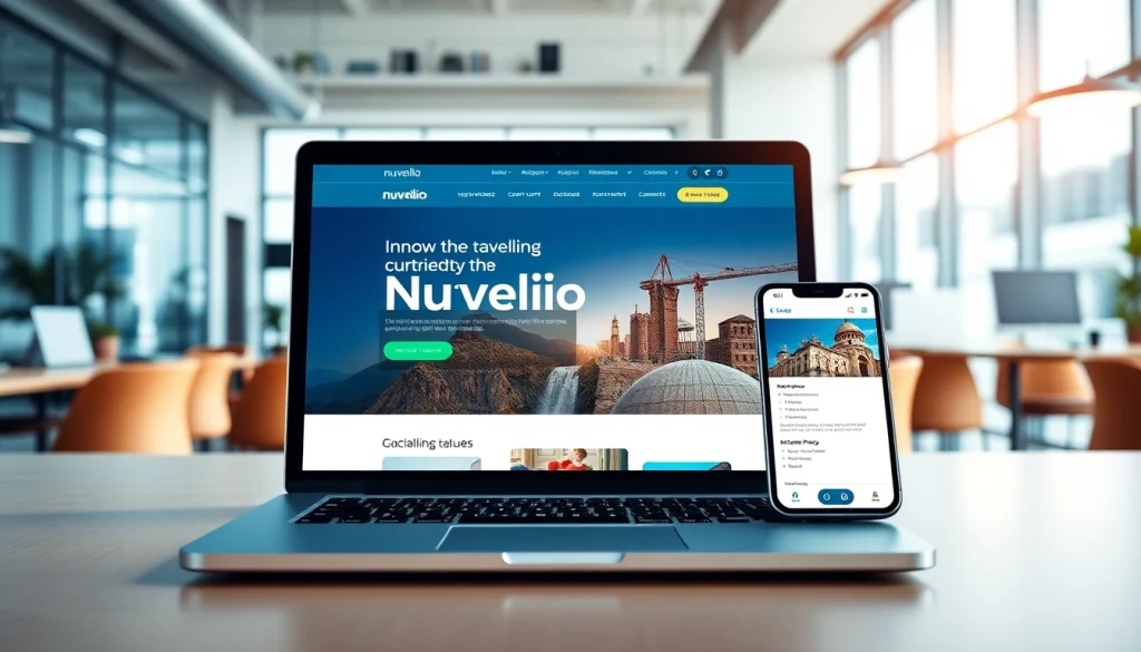 Nuvelios.org 사이트의 사용자 인터페이스와 혁신적인 요소들을 보여주는 사진