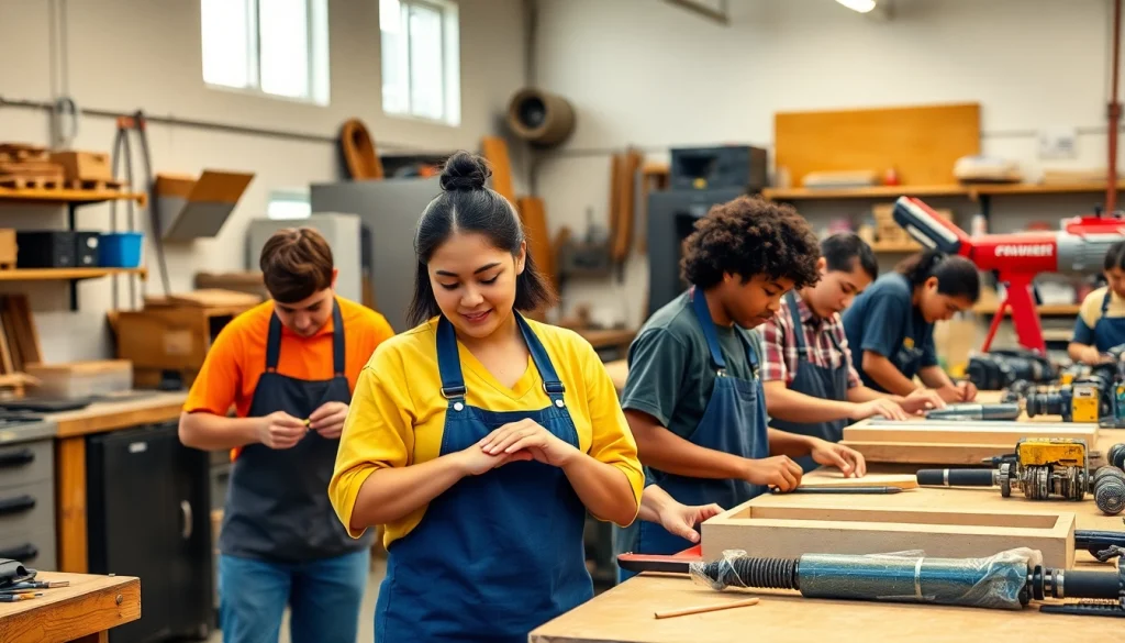 Experience hands-on learning at trade schools oahu with diverse students engaged in practical training.