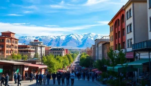 Explore the vibrant scenery of Almaty featuring mountains and lively streets at https://albmaftoh.com.