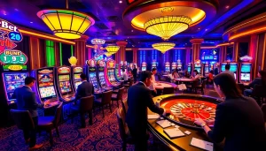 Engage with the vibrant gaming experience at 9Dbet, featuring roulette wheels and poker games.