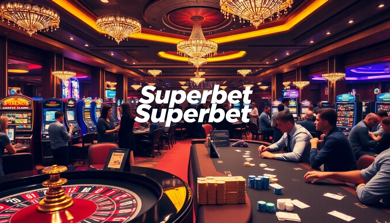 Superbet gamblers engaged at a vibrant casino table, showcasing excitement in betting.