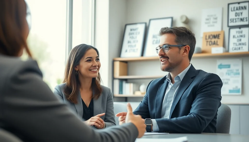 Engaged discussion between a client and a business coach near me, highlighting personal coaching benefits.