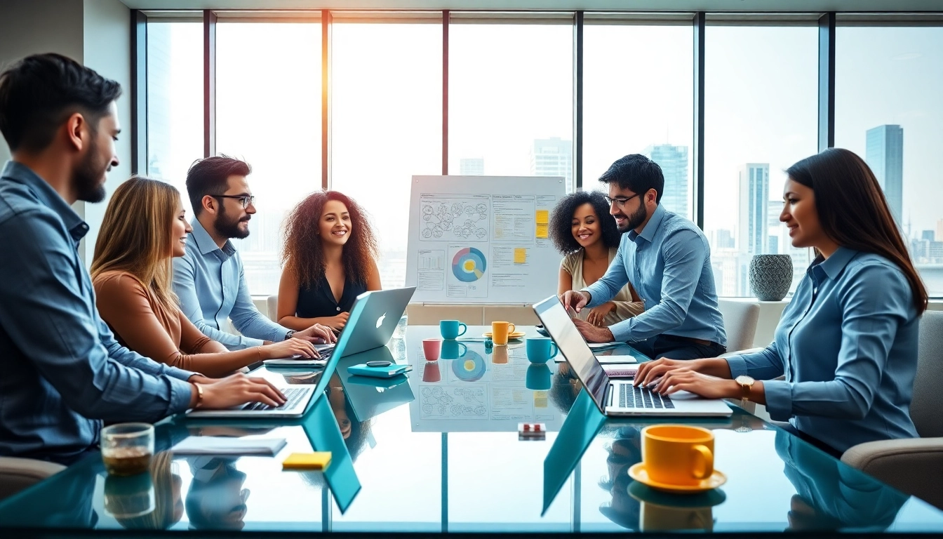 Collaborative team meeting at CareerSprints.com for project management training.