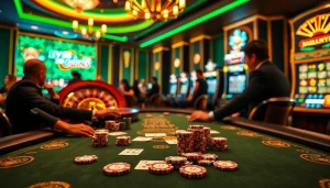 Experience high-stakes gambling at EV88's luxurious casino table with vibrant gaming elements.