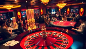 Khela88 Bangladesh: Exciting casino scene with roulette and poker action, showcasing betting options.