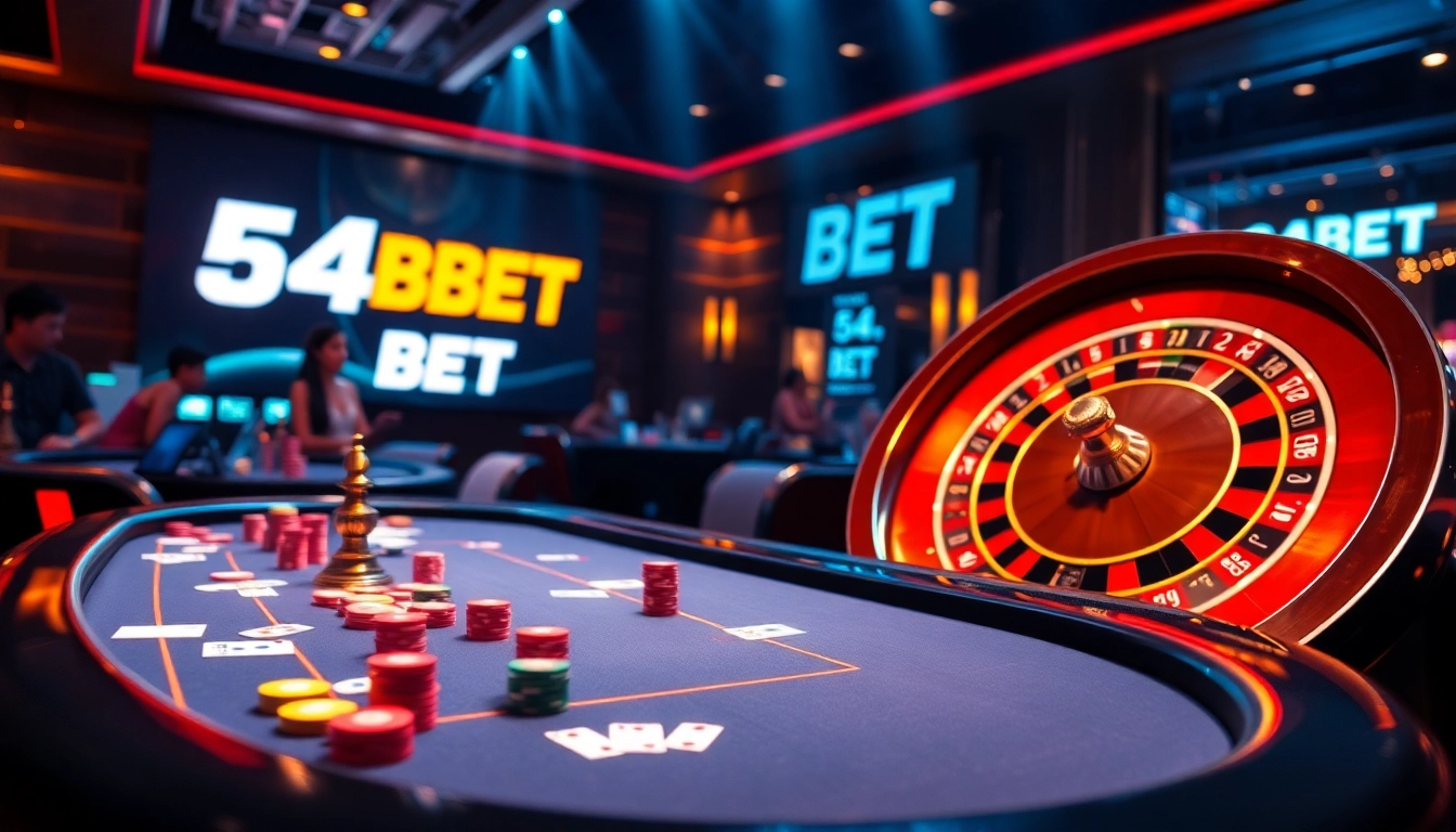 Engaged players enjoying an exciting game experience at 54BET online casino with vibrant visuals.