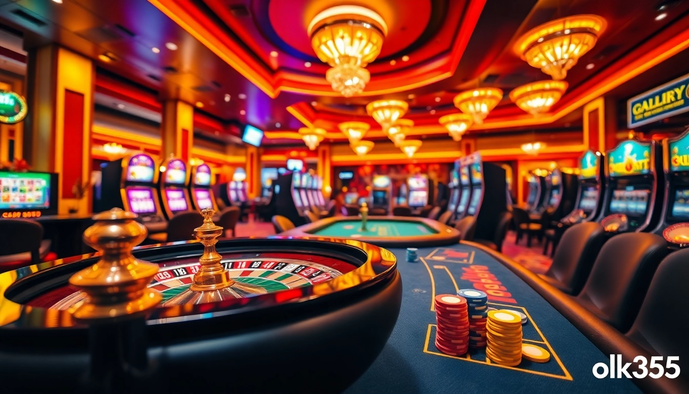 Engage in thrilling gameplay at the Trang chủ ok365 casino with vibrant slot machines and poker tables.