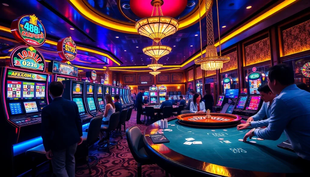 Experience high-stakes gaming at AF88 COM with vibrant casino visuals and thrilling action.