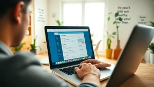 Engaged user filling out online surveys at https://enqueteplein.nl in a bright and inviting workspace.