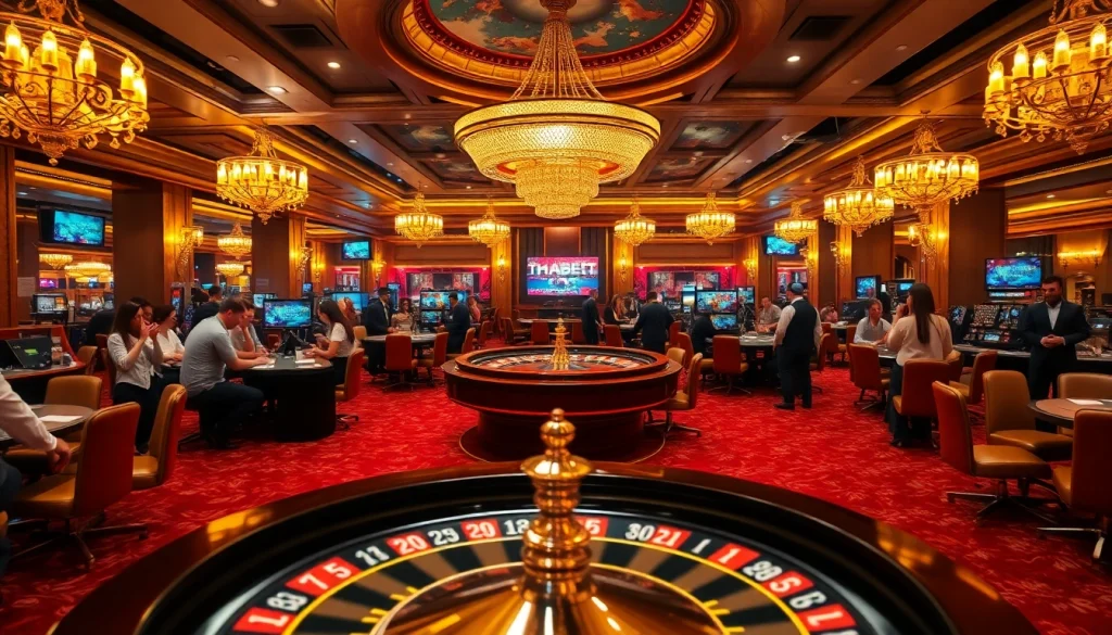 Experience thrilling gameplay at a THABET casino table with vibrant action and luxury.