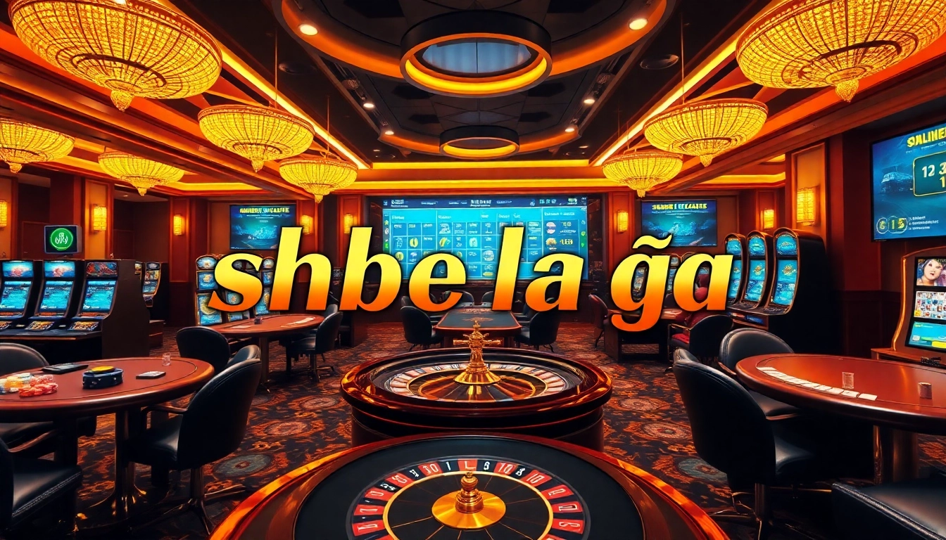 Visual representation of shbet là gì, featuring casino games and a vibrant online gambling interface.
