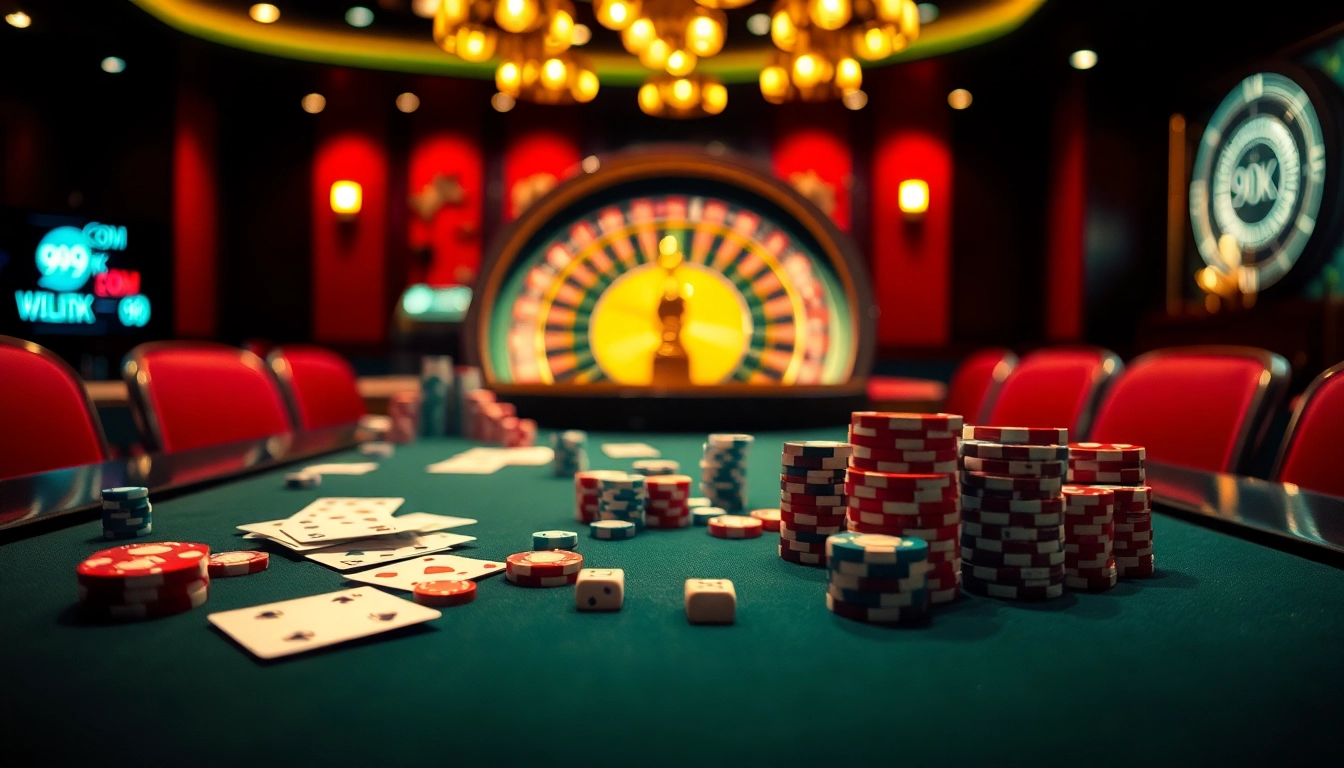 Players enjoying games at 99OK COM casino with vibrant atmosphere and luxury elements.