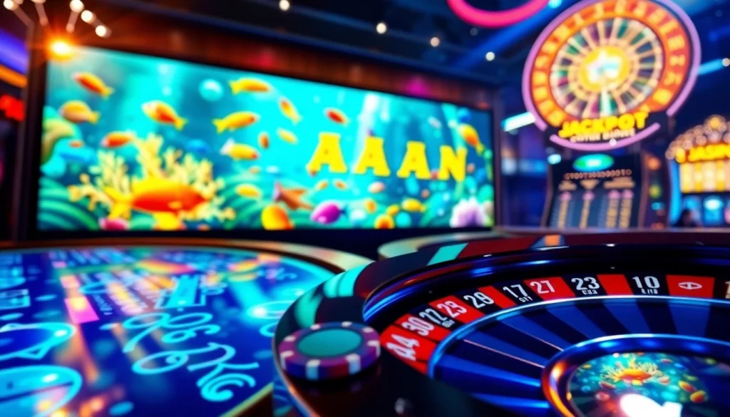 Bắn cá đổi thưởng gameplay showcasing vibrant underwater action with colorful fish and engaging graphics.