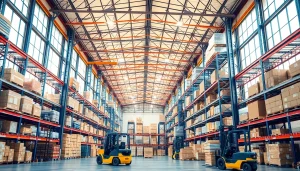 Find a warehouse near me showcasing organized storage and vibrant activity.