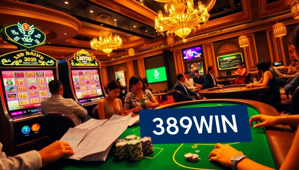 Experience the excitement of winning at 389WIN with vibrant casino visuals and engaging gameplay.