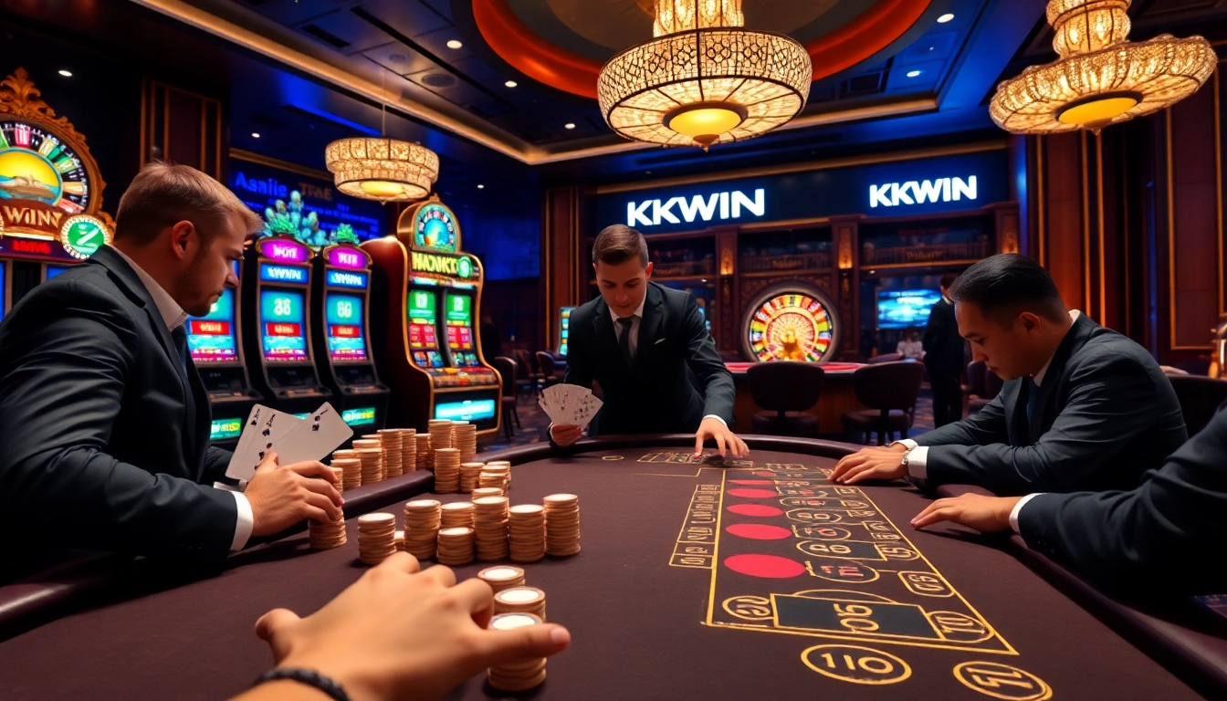 Experience thrilling baccarat gameplay at https://kkwin68.info/ with high stakes and vibrant casino elements.
