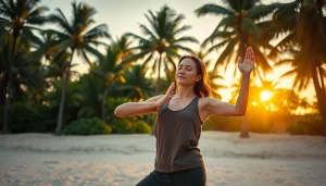 orbitnix.com의 요가 강사가 평화로운 해변에서 명상하는 모습