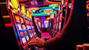 Menampilkan slot bet kecil yang memikat dengan pemain fokus pada kemenangan di kasino.