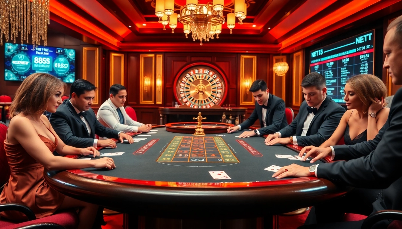 Người chơi Bet VIP đang tham gia poker cược cao trong một casino sang trọng.