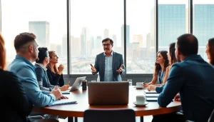 Business coach Los Angeles facilitating a dynamic workshop for diverse entrepreneurs.