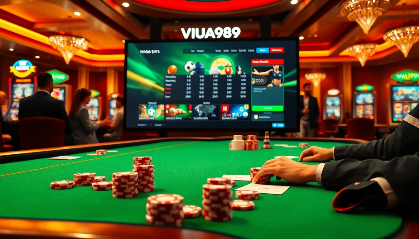 Engaging VUA99 online sports betting action featuring vibrant casino elements and strategy.