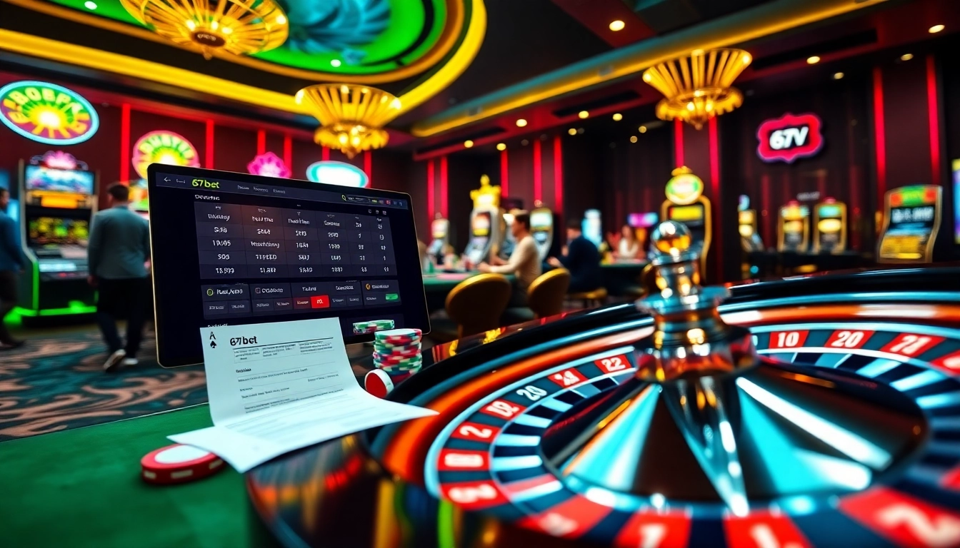 Experience the thrill of betting at 67bet with modern casino elements and vibrant gaming visuals.