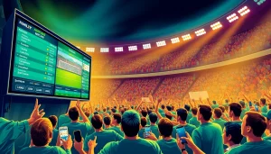 Menyaksikan judi bola dengan semangat di stadion, menampilkan taruhan yang menarik.