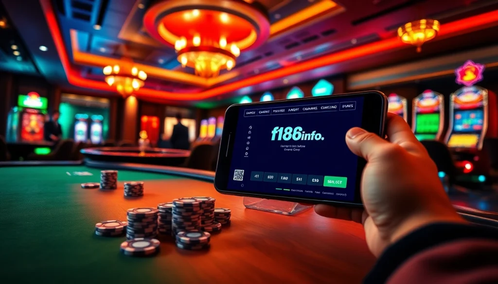 Experience the thrill of gaming at f168info.com with vibrant casino tables and exciting slot machines.