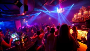 Dynamic nightlife at Club sxm with vibrant cocktails, dancing, and elegant atmosphere.