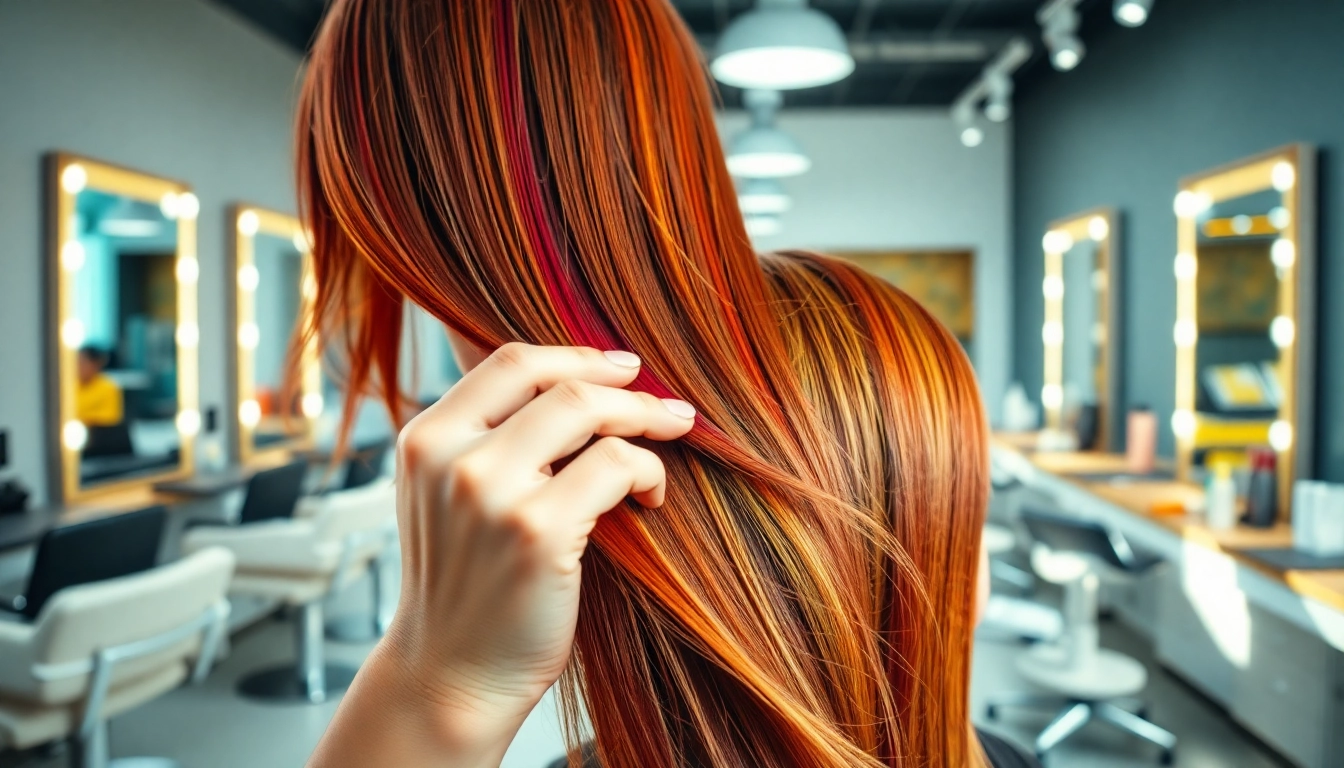Engaged hairstylist craiova performing a hair coloring technique on a client.