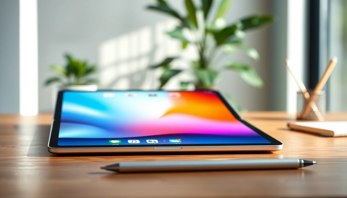 iPad Air 5ta generación en un elegante escritorio minimalista con un ambiente luminoso.