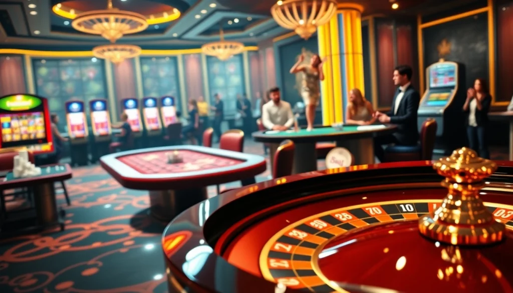 Trải nghiệm cảm giác thắng cuộc tại https://luck8.com với cảnh casino sang trọng và các yếu tố trò chơi hấp dẫn.