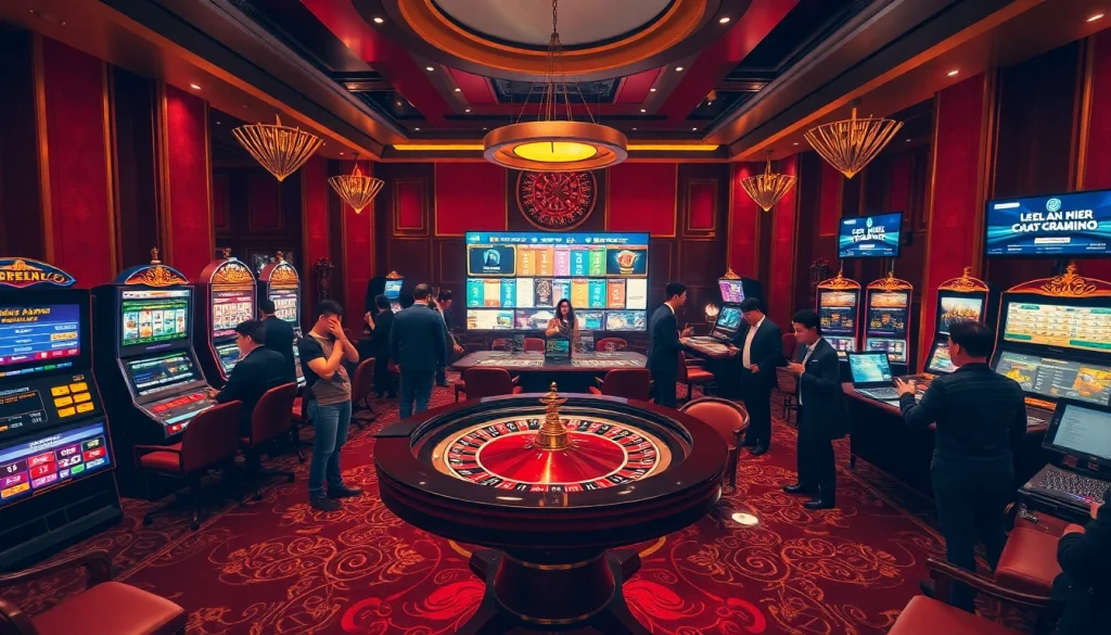 Experience thrilling gameplay at nhà cái vuabai9 with vibrant casino visuals and exciting gambling action.