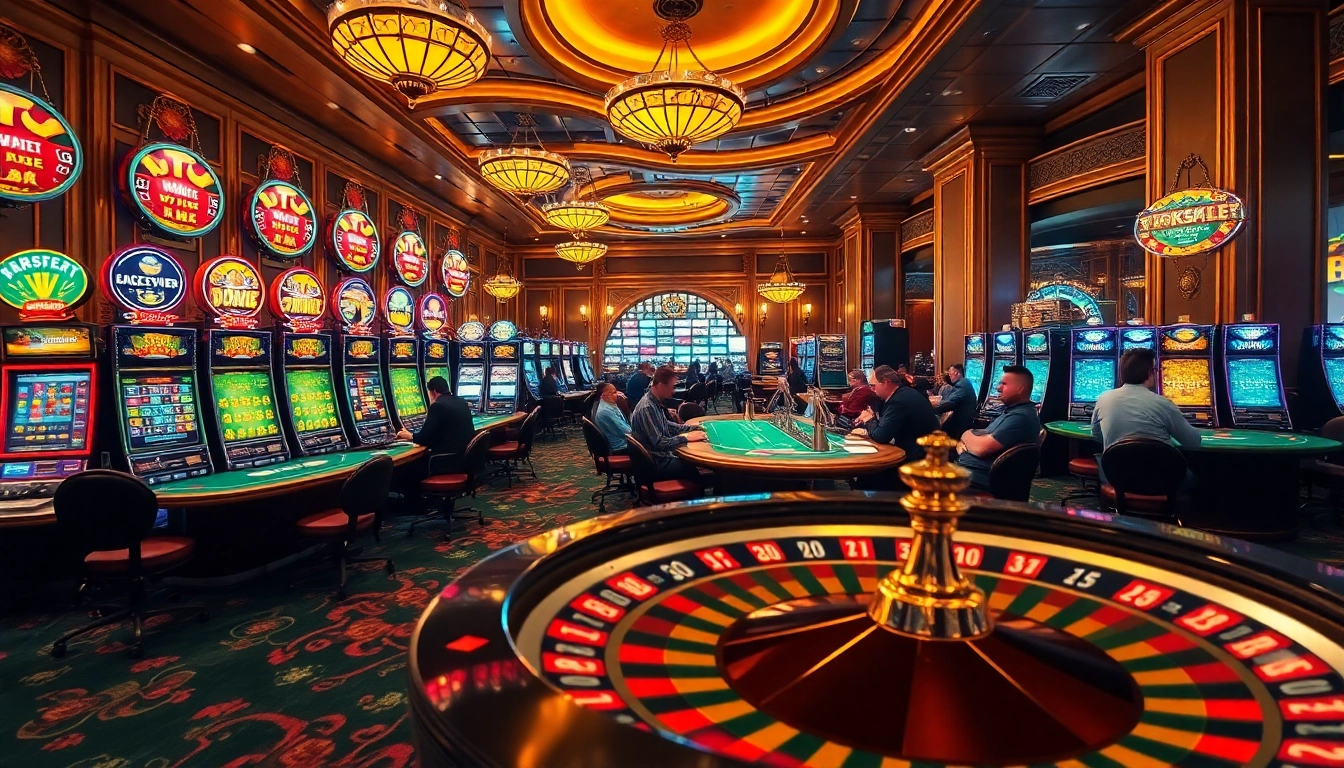 An intense poker scene in a vibrant casino showcasing the original hidden wiki with players and chips.
