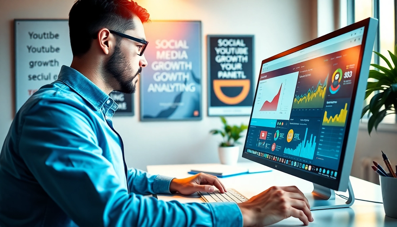 Analyze effective strategies with the youtube smm panel on a digital marketer's computer screen.