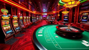 Experience the excitement of GO88's vibrant online casino interface with engaging gaming elements.