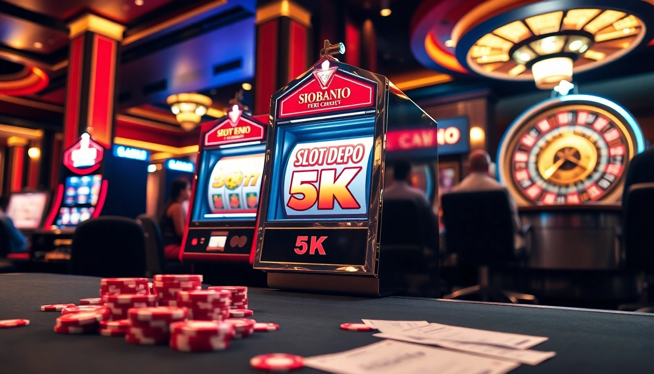 Pemain yang terlibat merasakan kegembiraan di mesin kasino Slot Depo 5K.