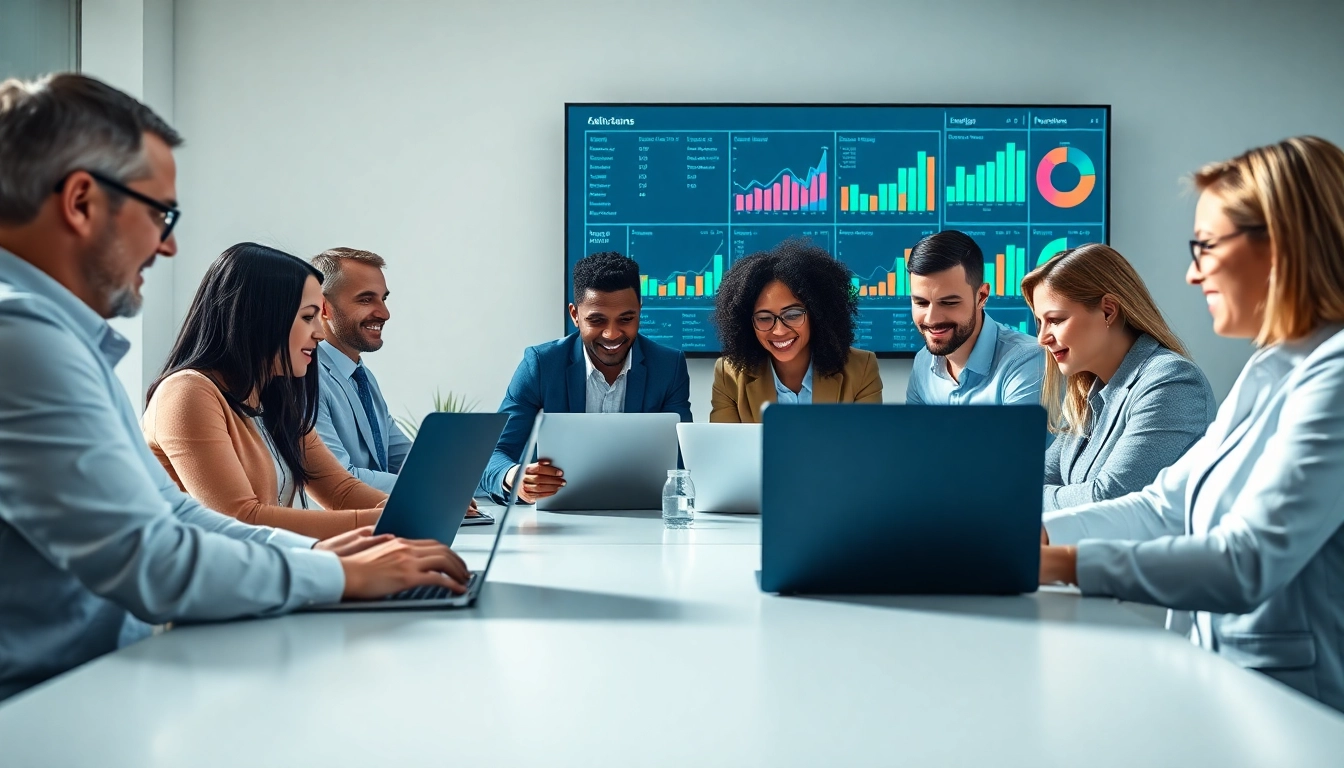 Engaged on-demand sales talent collaborating in a modern office setting.