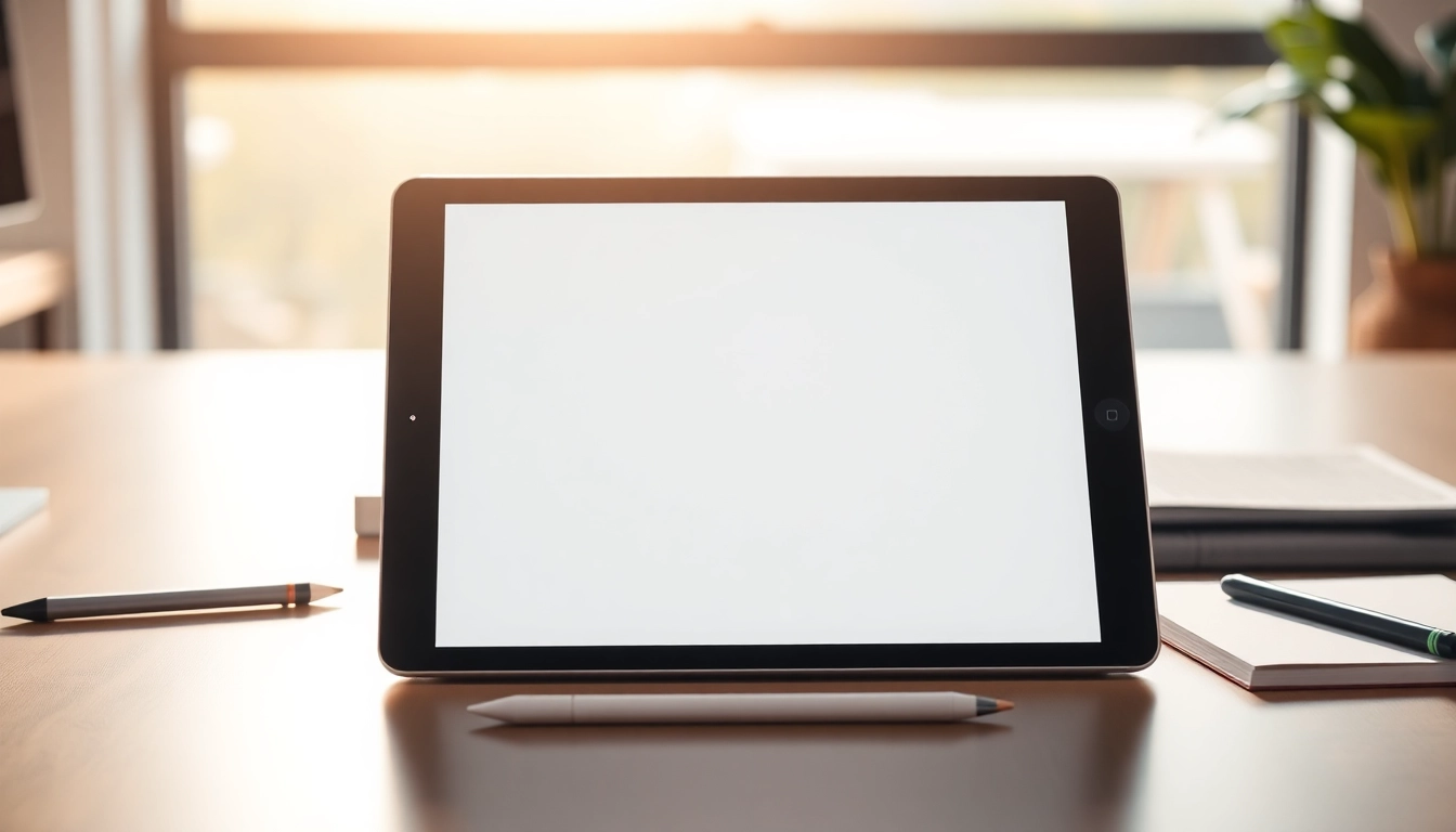 Interacción dinámica con iPad Air 5ta generación en un escritorio moderno.