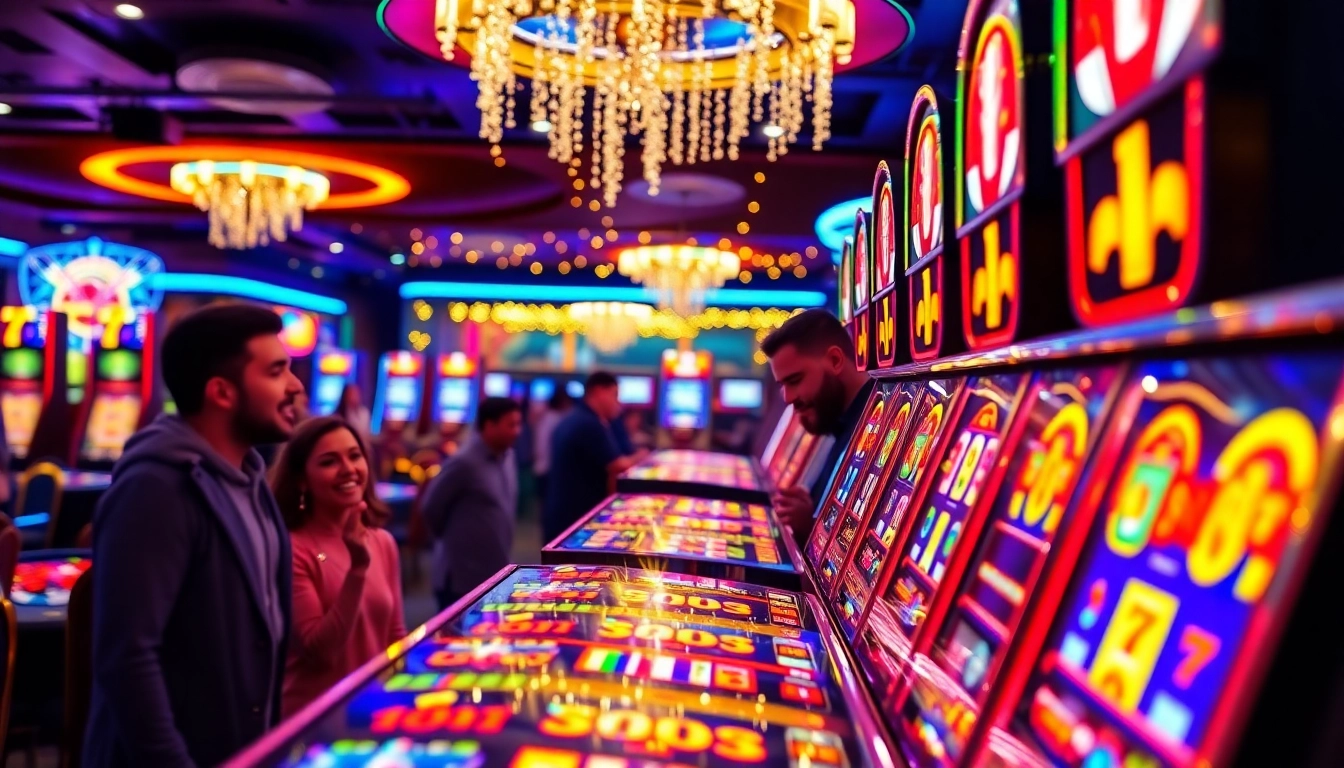 Mainkan slot online di mesin ceria dan pemain antusias di kasino.