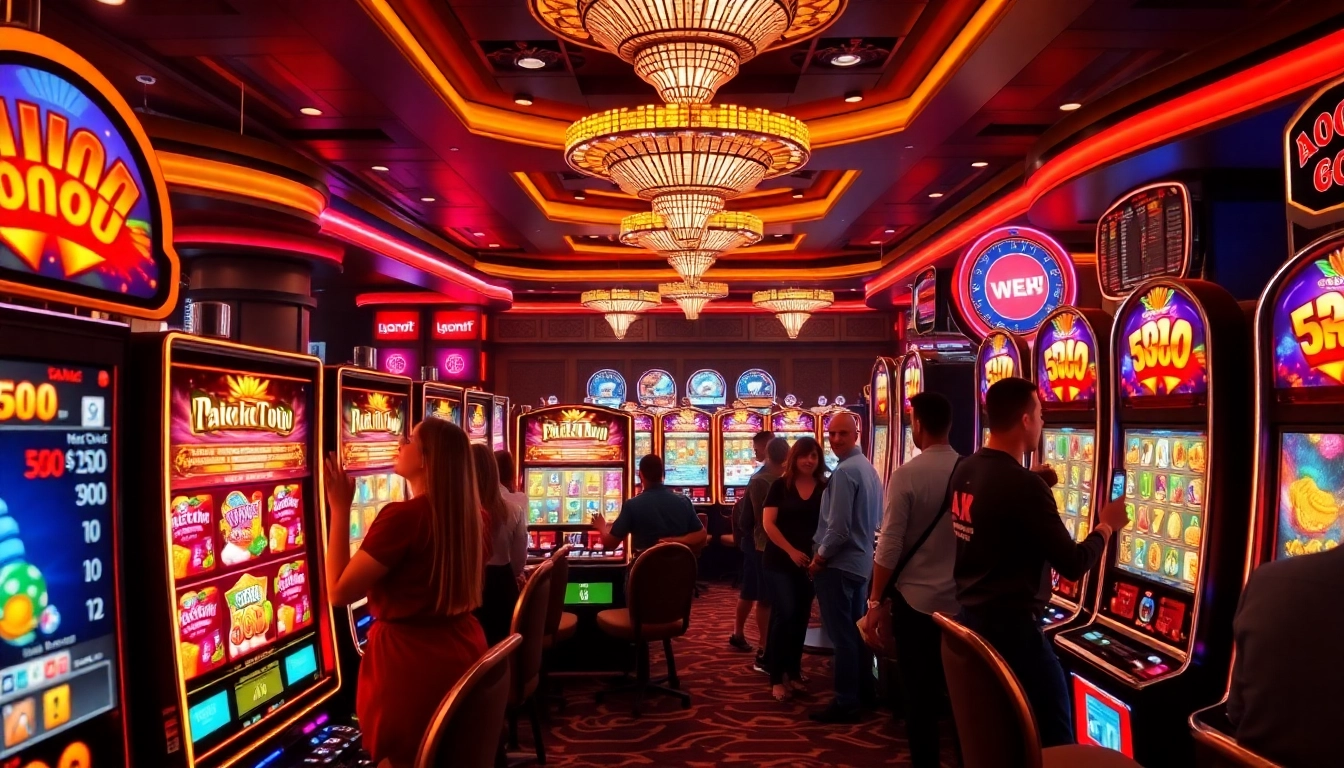 Engage in thrilling slot depo 5k gameplay at a vibrant casino with exciting machines.