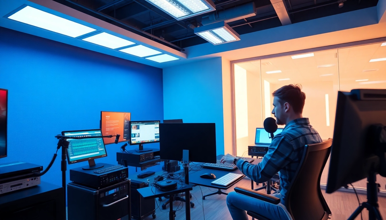 Engaging with AI Voice technology in a modern workspace using advanced devices.